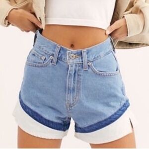 Levi’s A Line Denim Jean Shorts Colorblock White